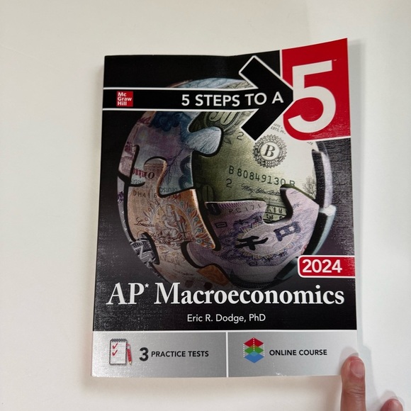 McGraw Hill 5 Steps to a 5 AP Macroeconomics 2024 study guide for exam - Picture 1 of 5